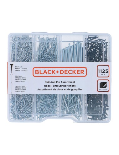 Surtido de clavos 1125 piezas black+decker