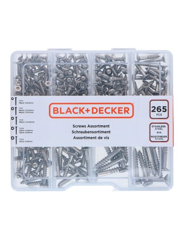 Surtido de tornillos torx 265 piezas black+decker