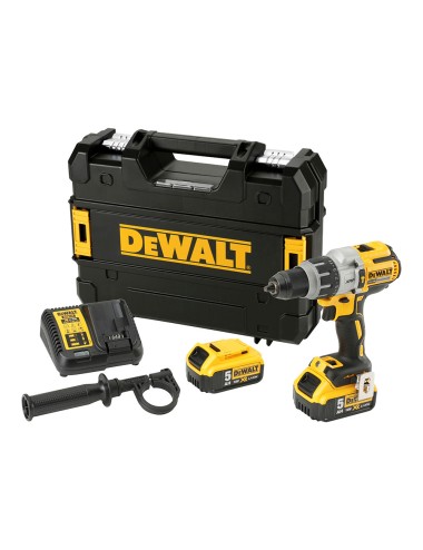 Taladro percutor sin escobillas xr 18v xrp 13mm 95nm con 2 baterías li-ion 5ah y maletín tstak dcd996p2-qw dewalt