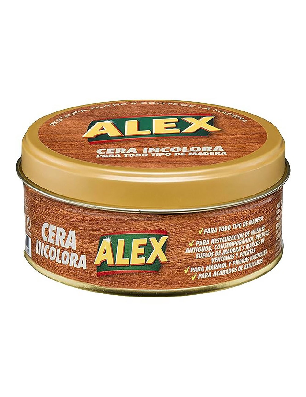 Cera alex lata incolora para madera 250 gr