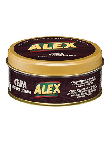 Cera alex oscura lata para madera 250 gr