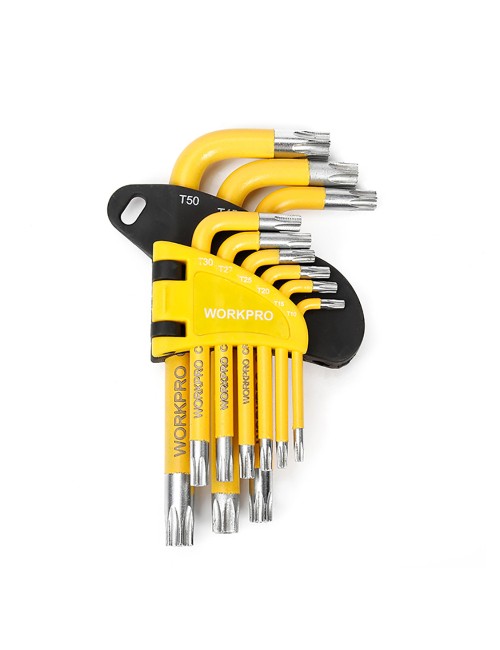 Llaves torx, juego 9 piezas, de seguridad. workpro