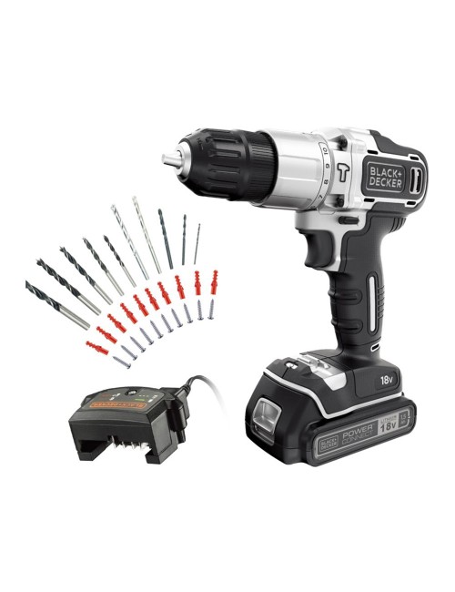 Taladro percutor 18v. silver edition bdchd18sc1a-qw black & decker