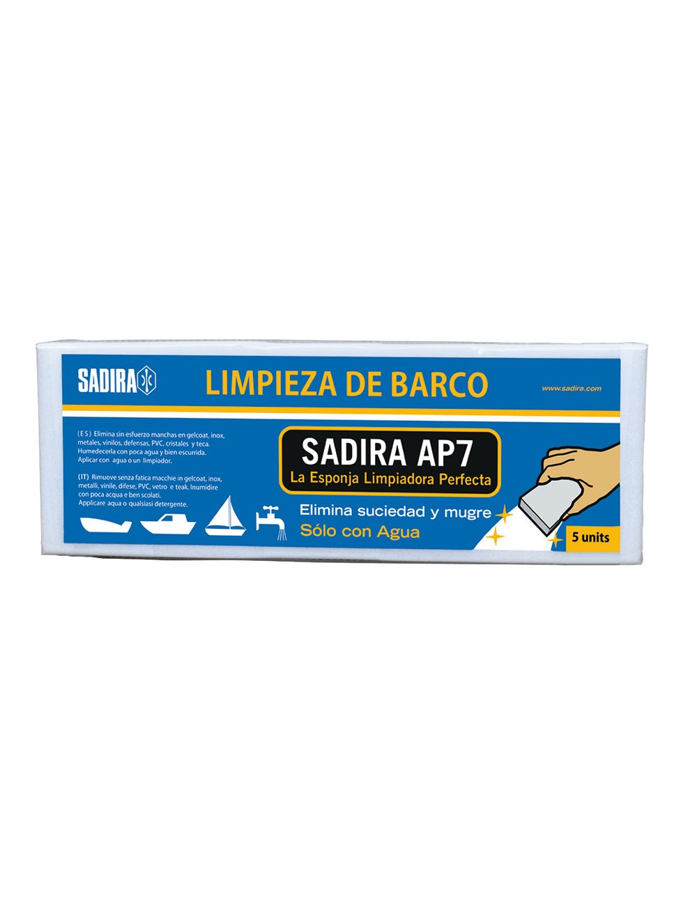 Pack 5 uni. esponjas limpiadoras naúticas sadira