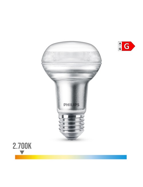 Bombilla reflectora led cla 36d 3w r63, 210im e14 2700k. philips