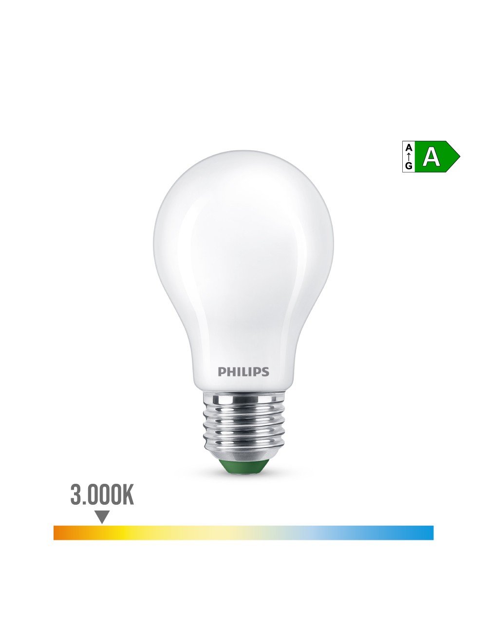 Bombilla ultra efficient led classic 7,3w 1535im e27 3000k, ø6x12,4cm, philips