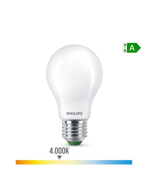 Bombilla ultra efficient led classic 5,2w 1095im e27 4000k, ø6x10,4cm, philips