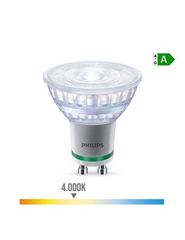 Bombilla led spot 36d 2,1w 375im gu10 4000k 220-240v ac 50/60hz. philips