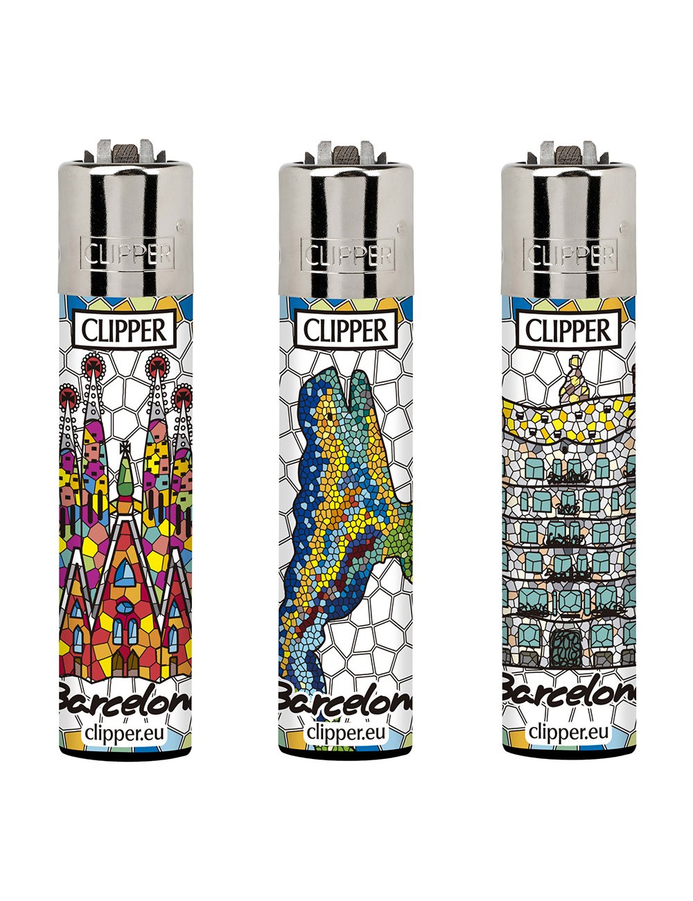 Encendedor cp11 barcelona, diseños variados. clipper