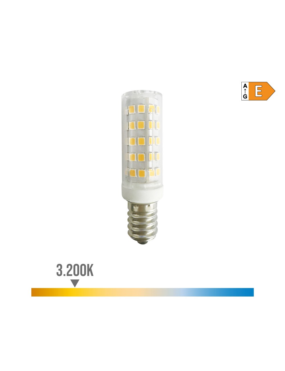 Bombilla tubular led e14 6,5w 800lm 3.200k luz cálida. edm