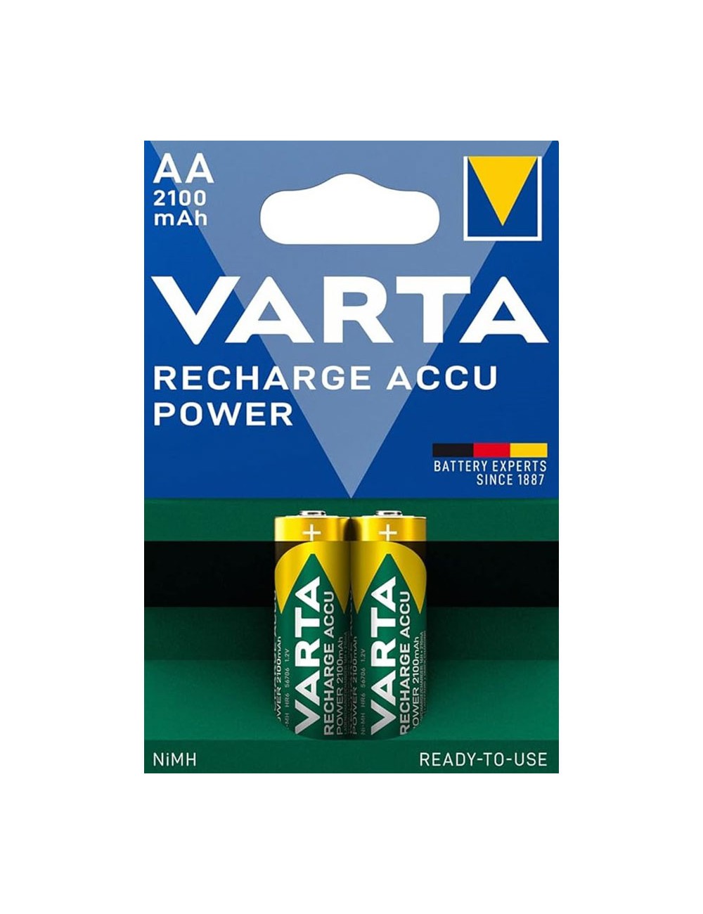 Blister 2 pilas aa 2100mah recargable accu power varta