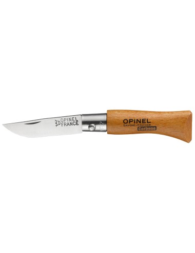 Navaja acero carbono nº2, hoja de 3,5cm. opinel