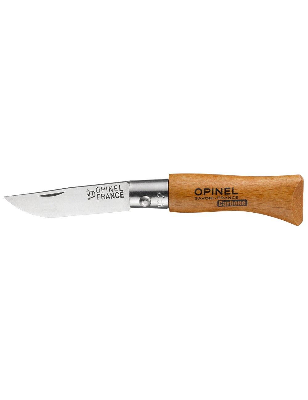 Navaja acero carbono nº2, hoja de 3,5cm. opinel