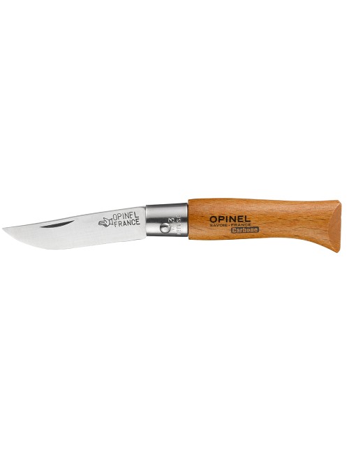 Navaja acero carbono nº3, hoja de 4cm. opinel