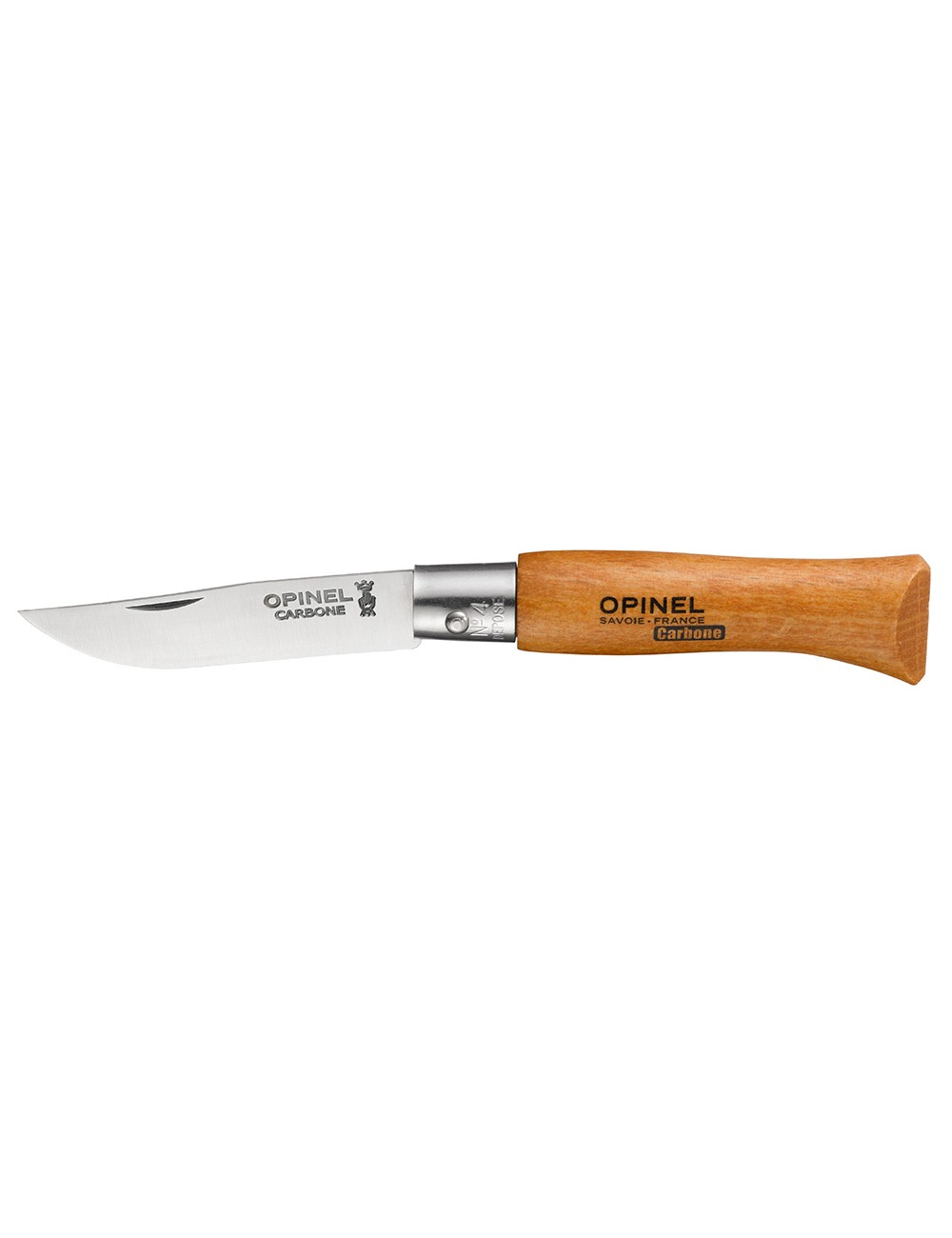 Navaja acero carbono nº4, hoja de 5cm. opinel