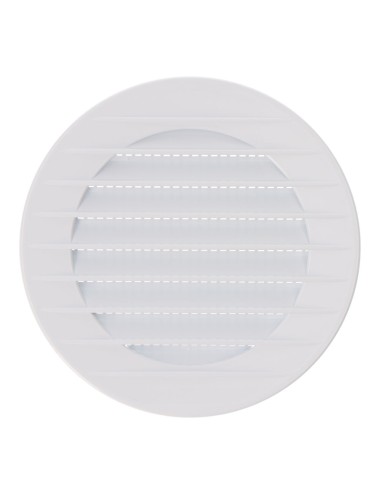 Rejilla ventilación redonda empotrable con mosquitera ø80mm abs blanca