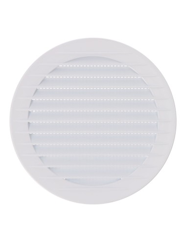 Rejilla ventilación redonda empotrable con mosquitera ø120mm abs blanca