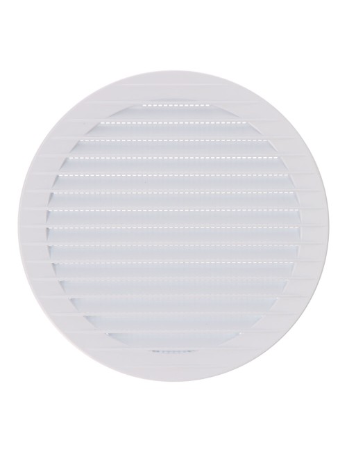 Rejilla ventilación redonda empotrable con mosquitera ø150mm abs blanca