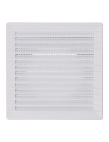 Rejilla ventilación cuadrada empotrable ø 100mm con mosquitera 170x170x10mm abs blanca