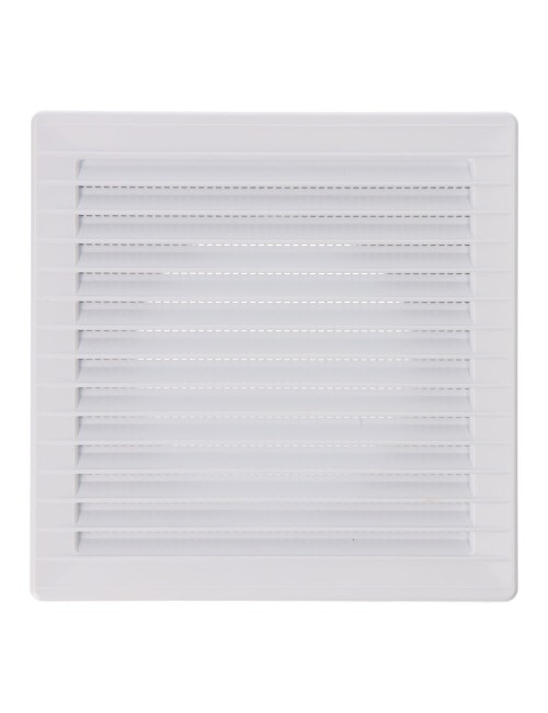 Rejilla ventilación cuadrada empotrable ø 100mm con mosquitera 170x170x10mm abs blanca