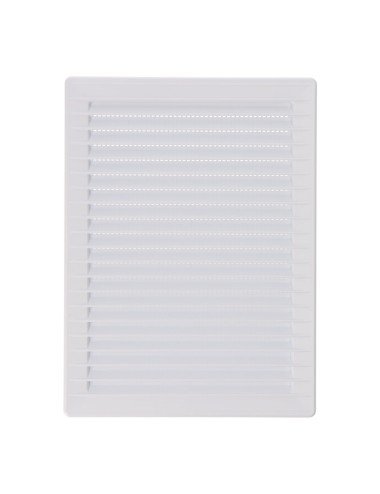 Rejilla ventilacíón rectangular empotrable mosquitera abs 137x207mm blanco