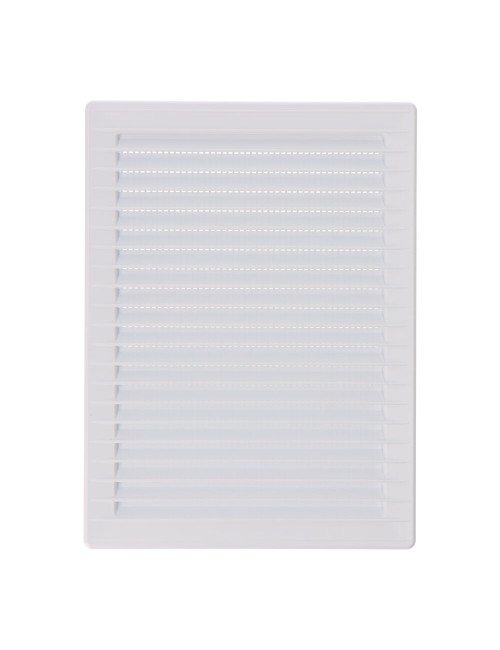 Rejilla ventilacíón rectangular empotrable mosquitera abs 137x207mm blanco