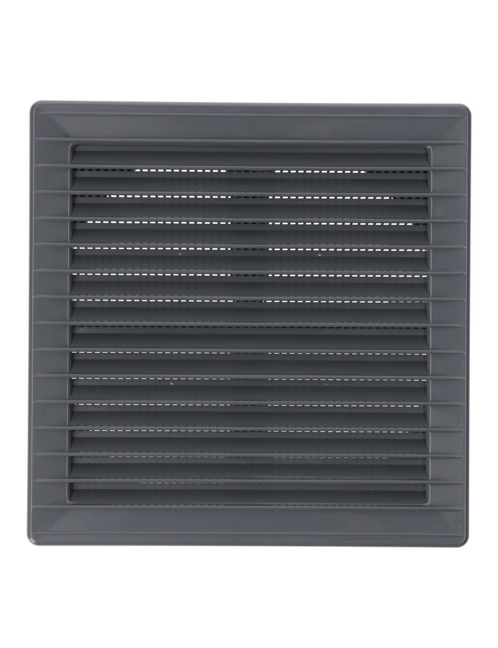 Rejilla ventilación cuadrada empotrable ajustable ø 80-150 con mosquitera 170x170x11,5mm abs gris