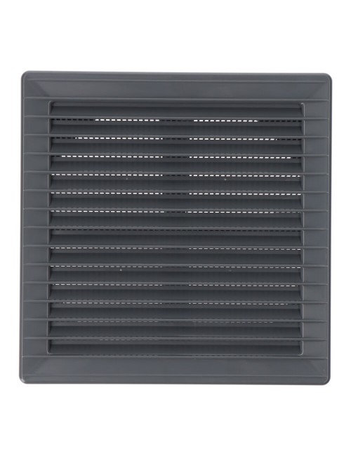 Rejilla ventilación cuadrada empotrable ajustable ø 80-150 con mosquitera 170x170x11,5mm abs gris