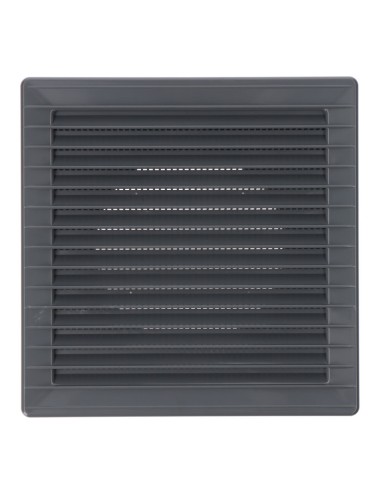 Rejilla ventilación cuadrada empotrable ø 100mm con mosquitera 170x170x11,5mm abs gris