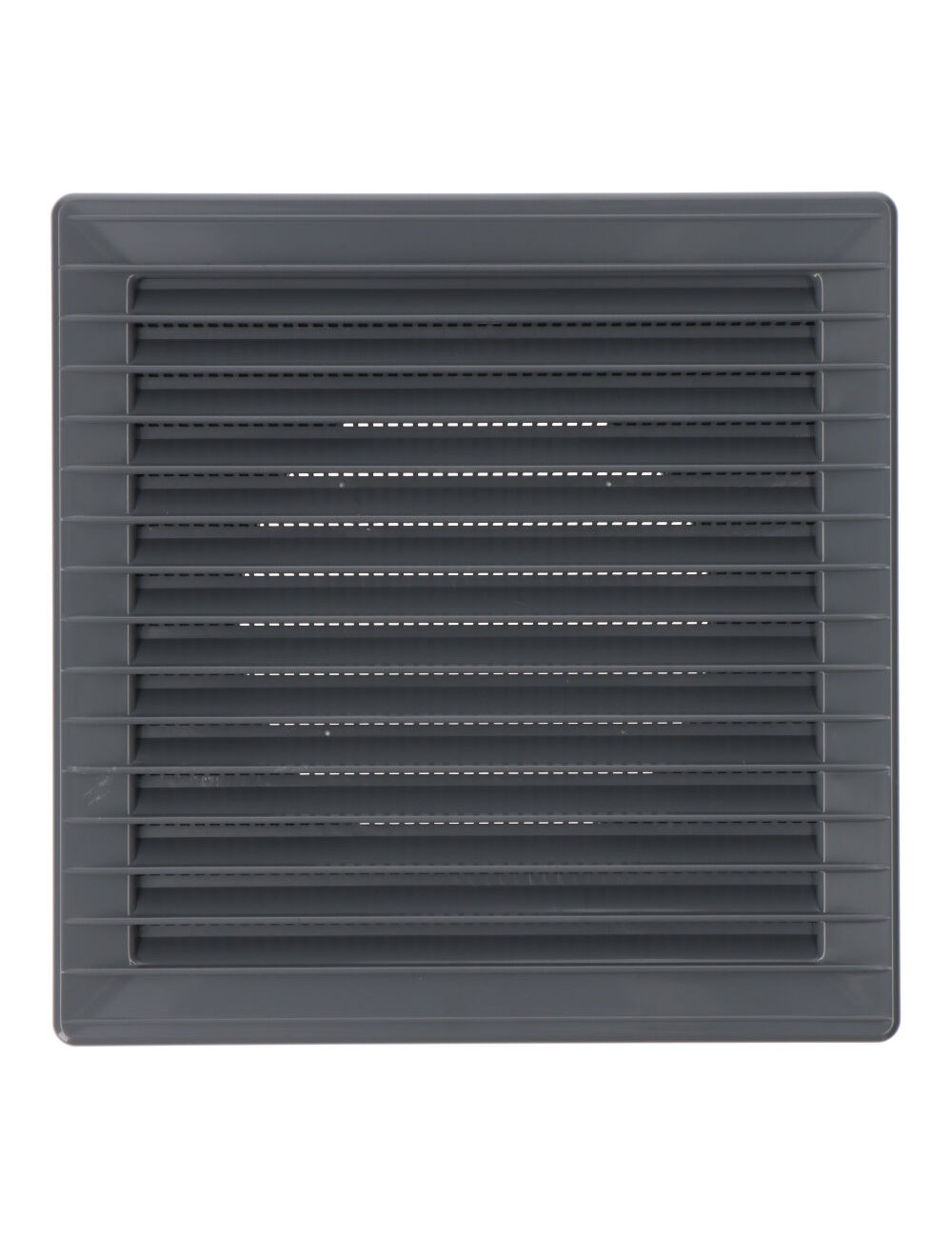 Rejilla ventilación cuadrada empotrable ø 100mm con mosquitera 170x170x11,5mm abs gris