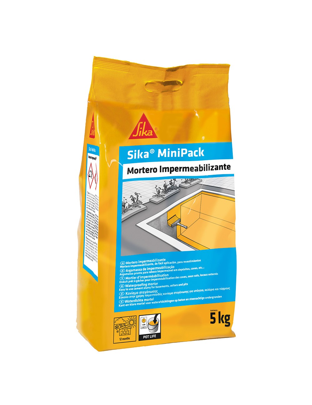 Sikaminipack mortero de impermeabilización gris 5 kg