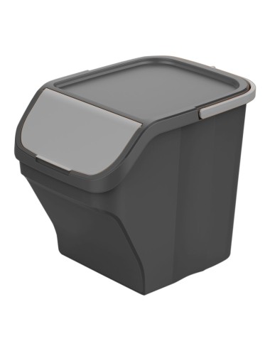 Cubo 25l stack´n sort gris con tapa color gris