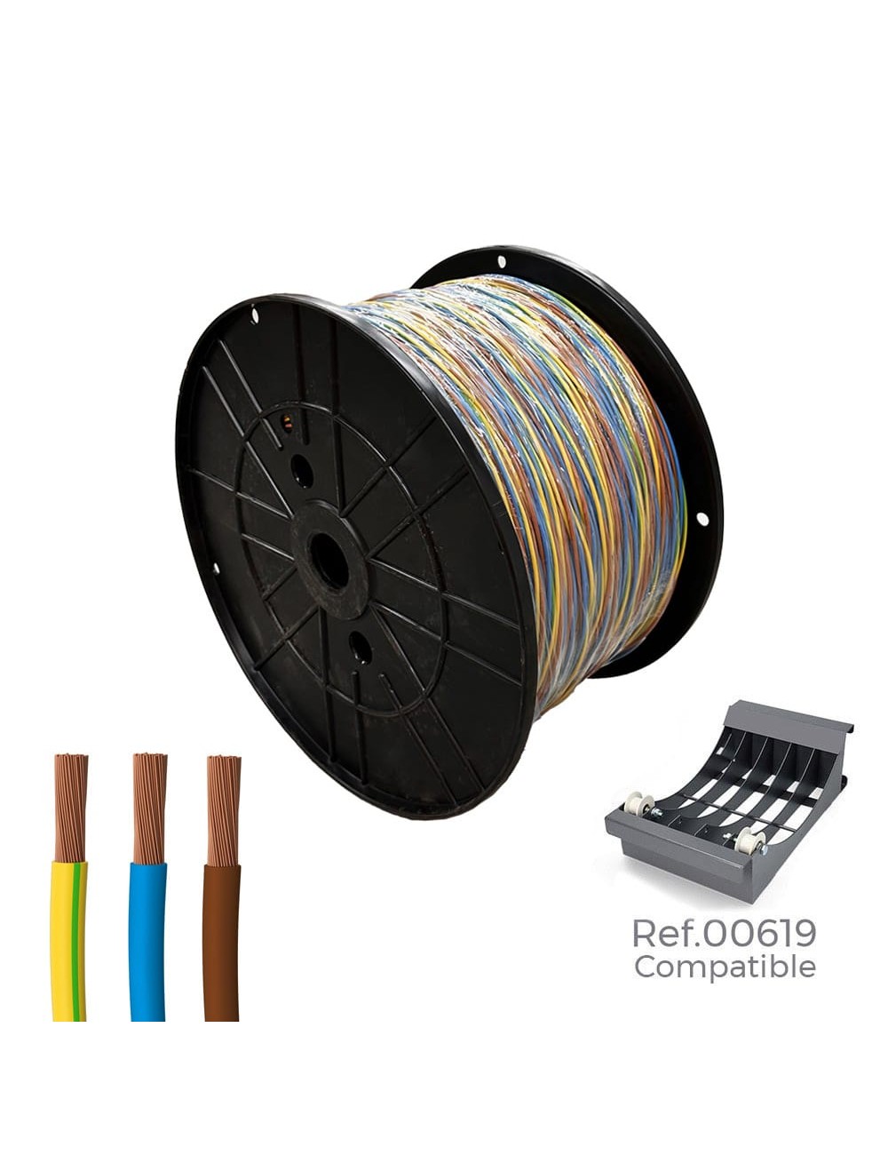 Cablecillo h07z1-k 3 g 1,5 mm² 3 colores, 300 m. ( bobina grande )