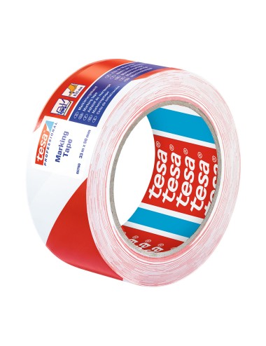 Cinta de balizar adhesiva rojo/blanco 33m x 50mm 60760 tesa