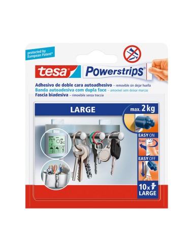 Tesa powerstrips recambio tira adhesiva doble cara grande 58060