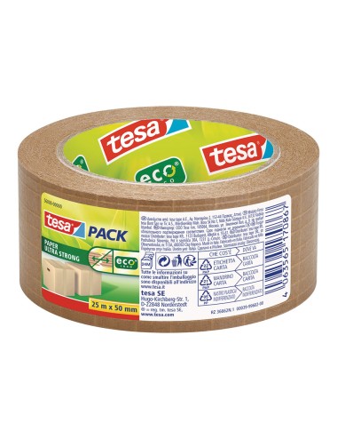 Tesapack paper con filamentos marron 25m x 50mm tesa