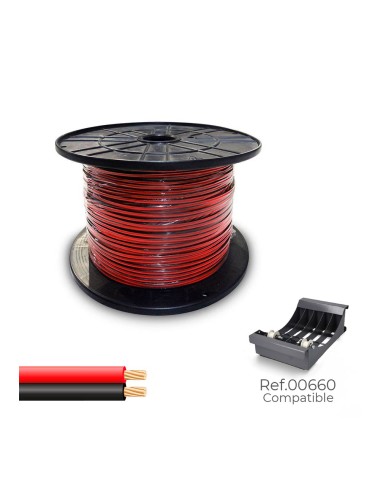 Cable paralelo 2 x 0,75 mm² rojo/negro 500 m. ( bobina mediana )