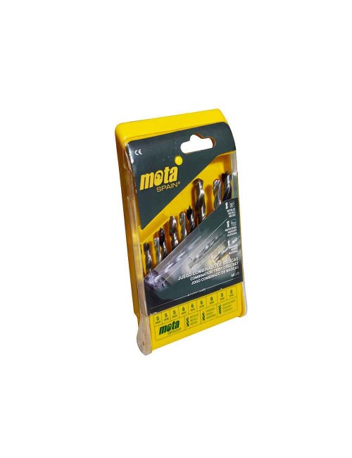 Juego de 9 brocas a.r widia, metal y madera 5/6/8mm mcj9 mota