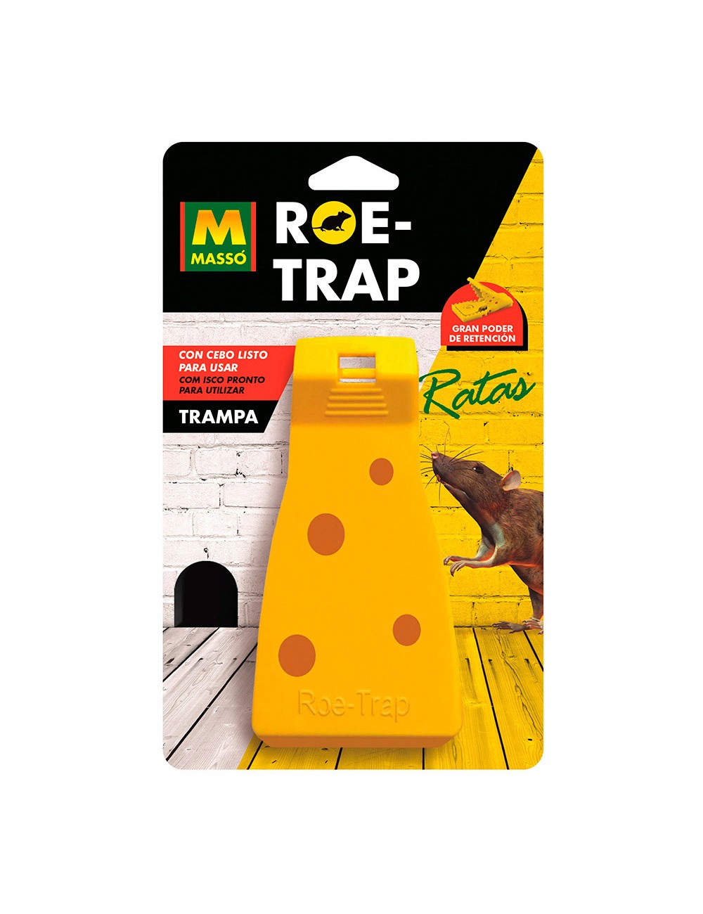 Trampa con cebo roe-trap ratas medidas 14x7x7,5cm. 231127 massó