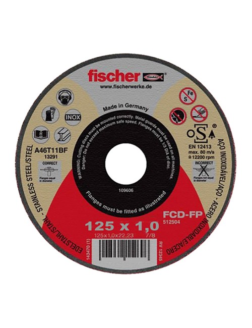 Disco fcd-fp ø125x1x22,23 plus, corte de metales 531711 fischer