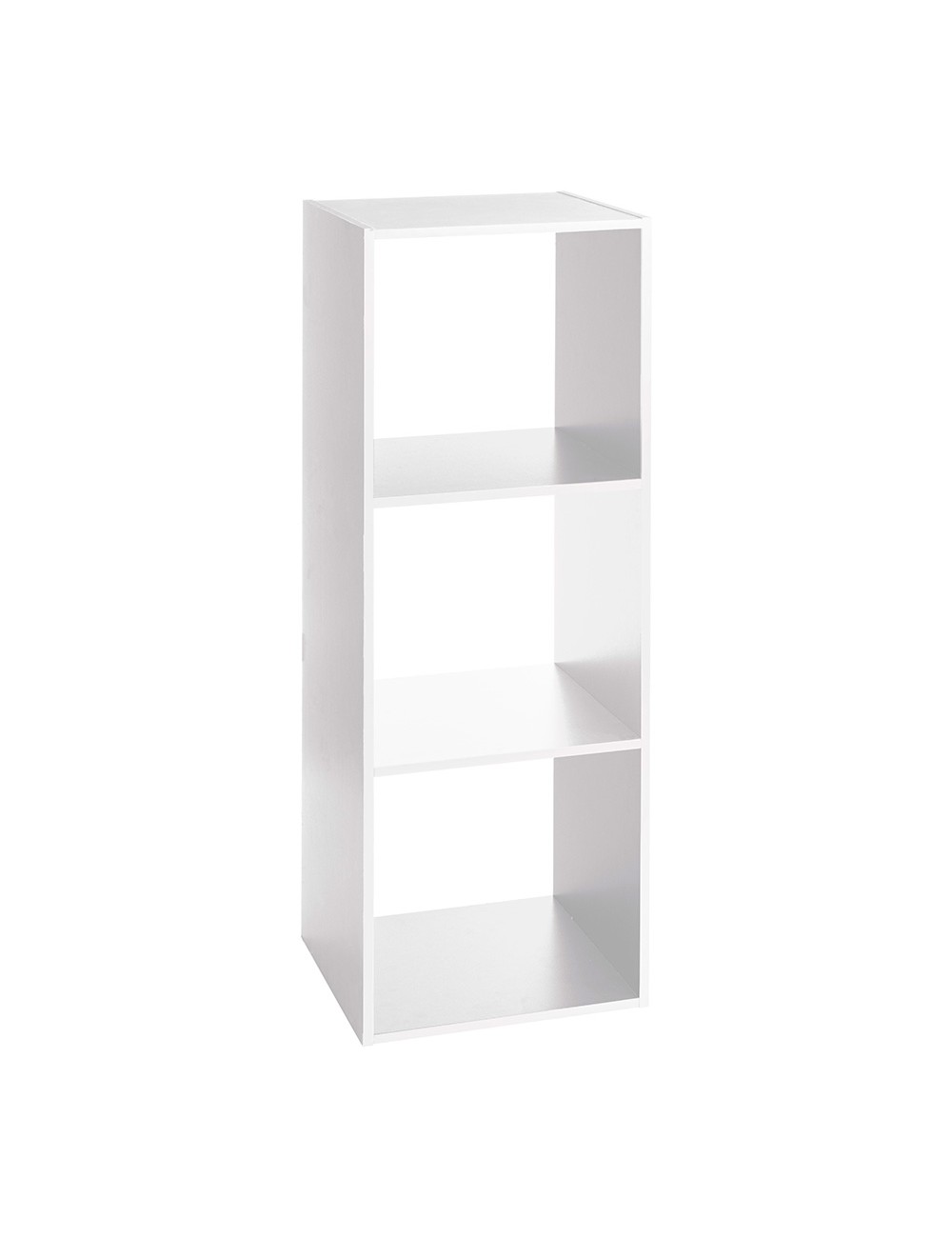 Estanteria madera color blanco para 3 cajas organizadoras 100,5x34,4x32cm astigarraga