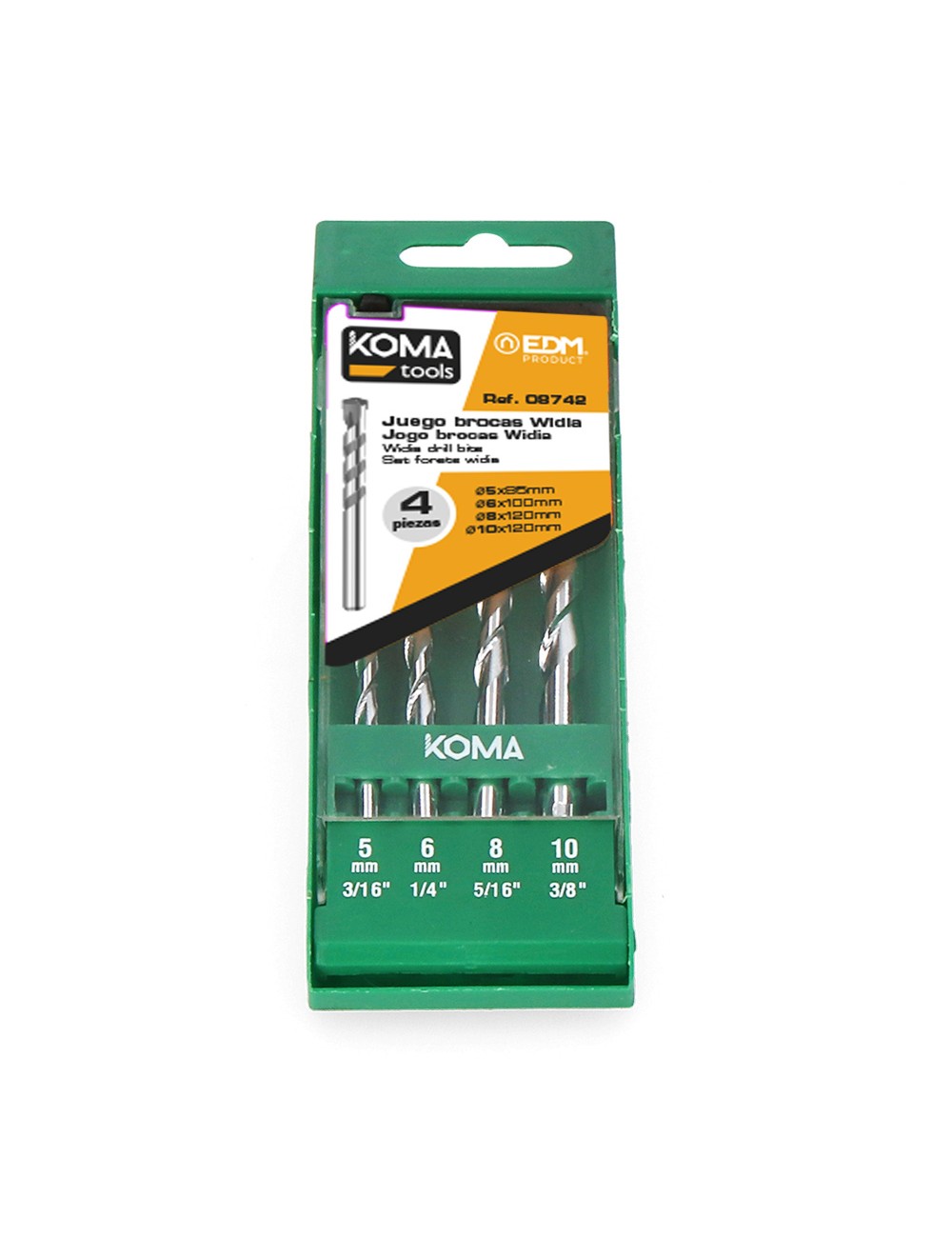 Juego 4 brocas widia standard koma tools