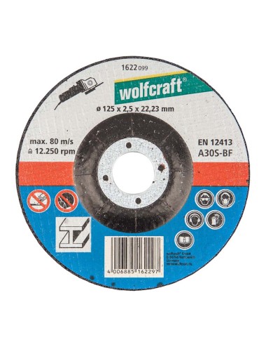 Disco corte para metal ø125x2,5x22,23mm. 1622099 wolfcraft