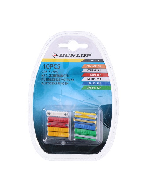 Set de 10 fusibles variados para coche dunlop