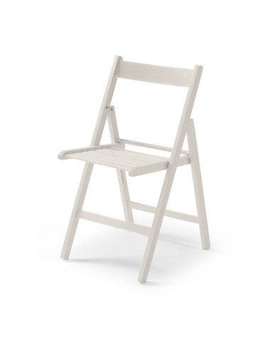 Silla plegable de madera blanco crudo 79x42,5x47,5cm