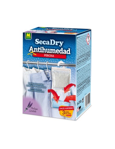 Secadry pack 3 perchas antihumedad 3x120g 231646 massó