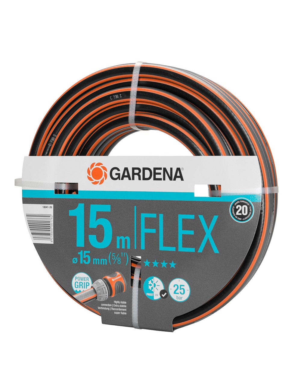 Manguera de riego flex ø15mm (5/8") rollo 15m. gardena