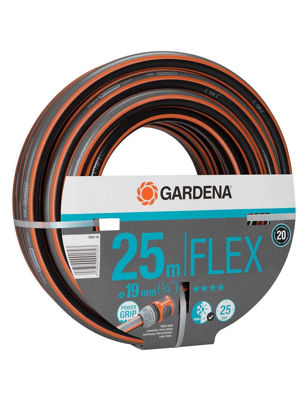 Manguera de riego flex ø19mm (3/4") rollo 25m. gardena