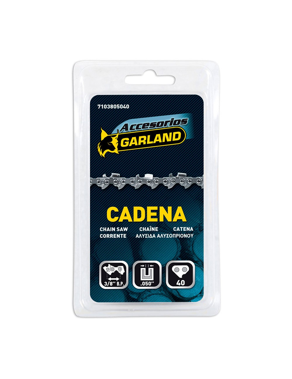 Cadena de motosierra para espada de 10" (25cm) 3/8 b.p 10" 40 e 7103805040 garland