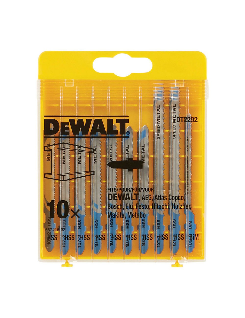 Set de 10 hojas de sierra de calar para metal dt2292-qz dewalt